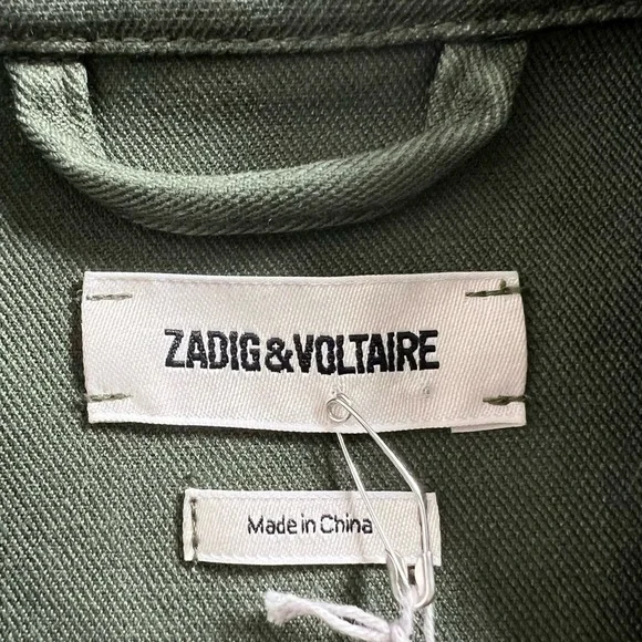Zadig Voltaire Vedam Bis Skull Military Jacket Kaki Size S NEW Jackets & Coats